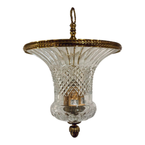 Myran Allan Luxury Lighting Italian Hand Cut Leaded Crystal Bronze Pendant Light