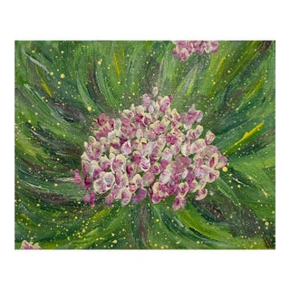 "Hydrangeas 3" Floral Contemporary Stretched Canvas Acrylic Painting For Sale