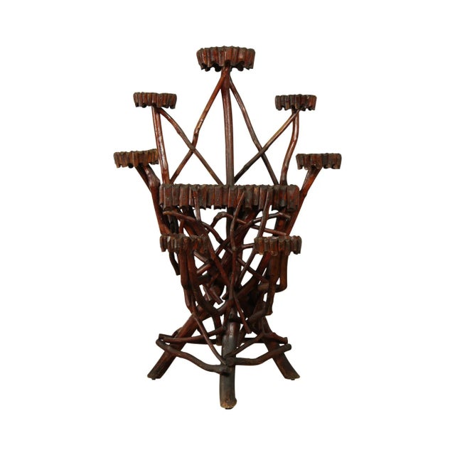 Antique 19th Century 7 Arm Hickory Twig Plant Stand For Sale - Image 13 of 13