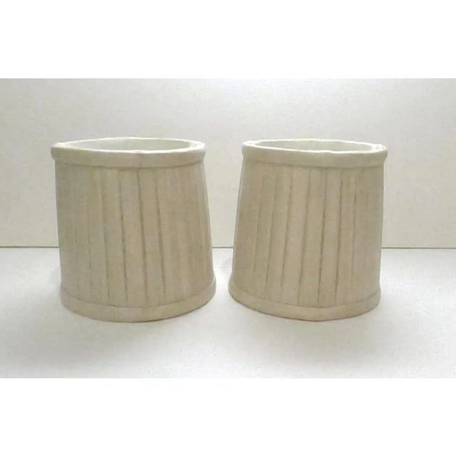 Transitional Silk Lamp Shades - a Pair For Sale - Image 3 of 3