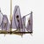 1970s Mid-Century Italian Chandelier in Brass and Purple Acrylic Glass from Stilux Milano, 1970s For Sale - Image 5 of 8