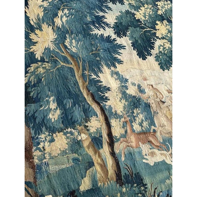 Hunting with Hound Tapestry from Aubusson, 1700s For Sale - Image 12 of 18