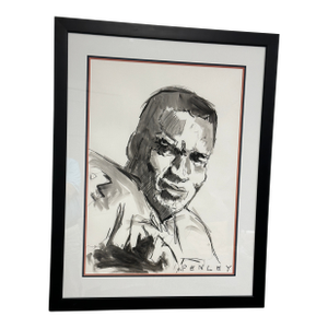 Contemporary Original Steve Penley of Bo Jackson - Charcoal on Paper