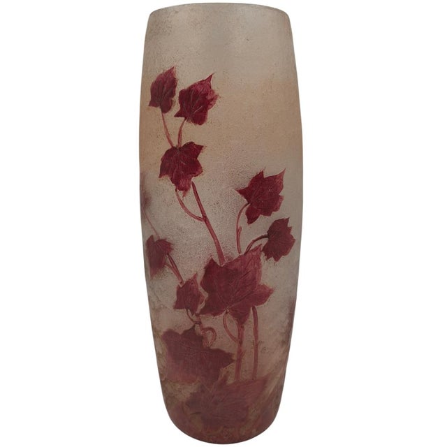 Maker: Legras & Cie (St. Denis, Paris, France) Period: Art Nouveau (Circa 1900–1910) Material: Frosted/Mottled art glass...