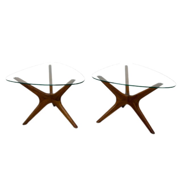 Craft Associates Pair of “Jacks” Side Tables Designed by Adrian Pearsall for Craft Associates, Wilkes-Barre, Pennsylvania, American, Circa 1960s For Sale - Image 4 of 5