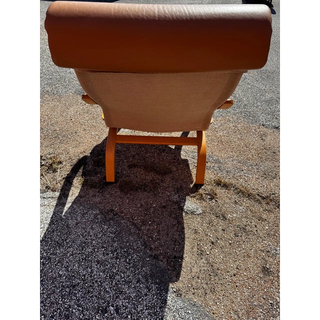 Late 20th Century Late 20th Century Bentwood Attributed to Noboru Nakamura "Poem" Leather Lounge Chair For Sale - Image 5 of 6