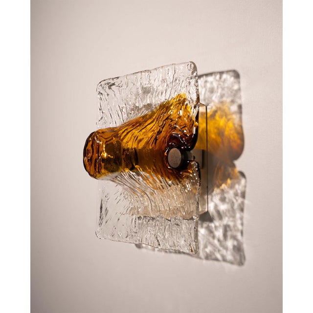 Orange Small Wall Lamp by Toni Zuccheri for Venini, Italy, 1960s For Sale - Image 8 of 13