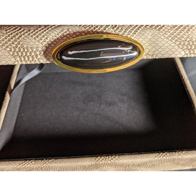 Regency Faux Python Leather and Jeweled Decorative Box For Sale - Image 10 of 11