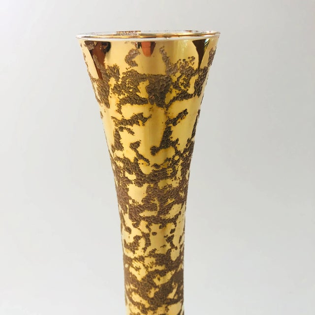 Mid Century Gold Glass Vase - Made in Italy For Sale - Image 4 of 6