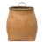 Circa 1940s Splint Pack Basket in Ochre/Green Paint For Sale