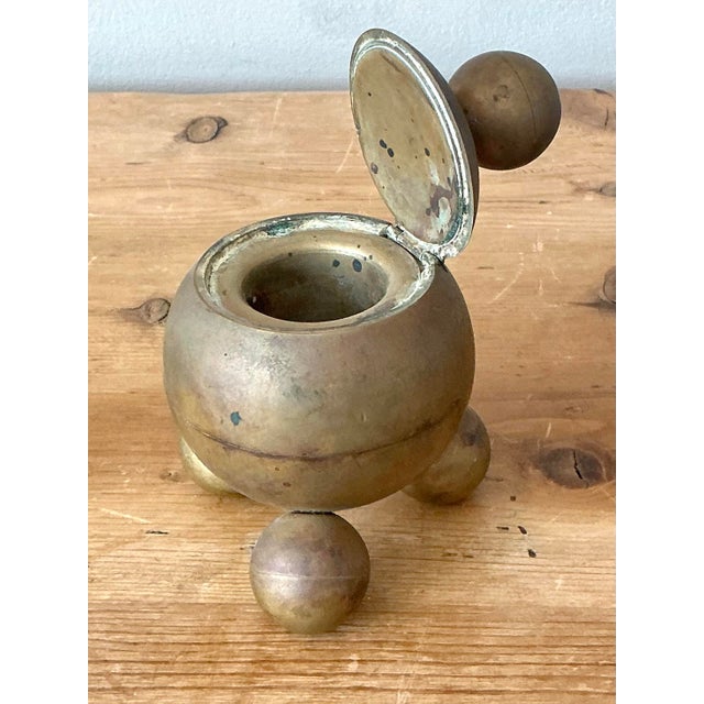 Vintage Gusums Brass Inkwell For Sale - Image 11 of 12