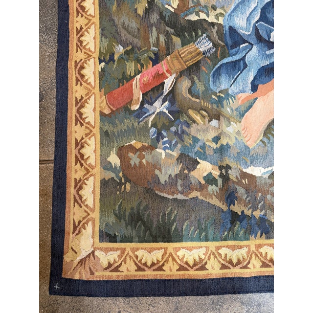 Vintage French Rococo Cherub and Garden Tapestry For Sale In Los Angeles - Image 6 of 8