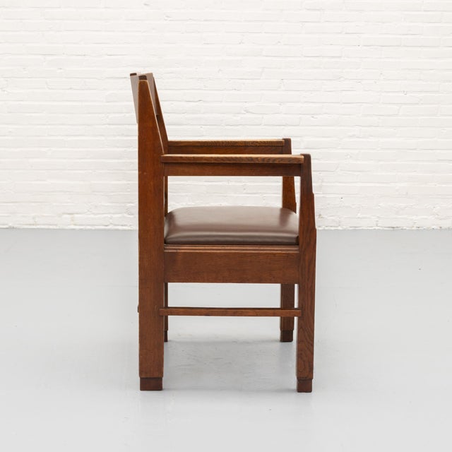 Art Deco Dutch Chair in Oak, 1920s For Sale - Image 6 of 18