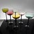 1980s Set of Six Black Stem Colored Cocktail Glasses, Circa 1980s For Sale - Image 5 of 12