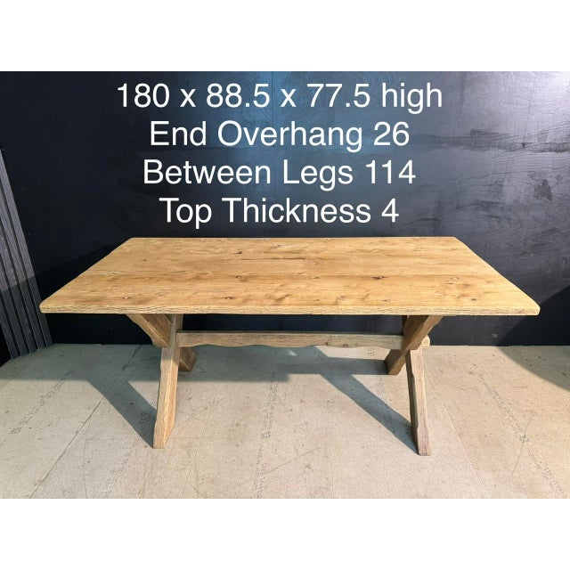 X Legs Farmhouse Dining Table in Oak, 1900s For Sale - Image 12 of 17