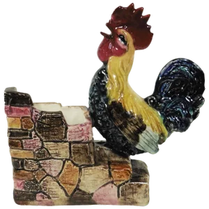 19th Century French Provincial Majolica Rooster Jardiniere