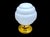 This lamp, with a gold base and opaline white Murano glass, will add a touch of elegance to any space. Its MCM-style...