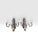 Dramatic pair of oversized polished aluminum wall sconces featuring an elegant Neoclassical urn-form body and gracefully...