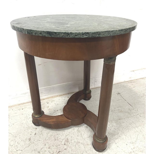 Round Empire Style Side Table in Mahogany and Veneer For Sale - Image 15 of 15