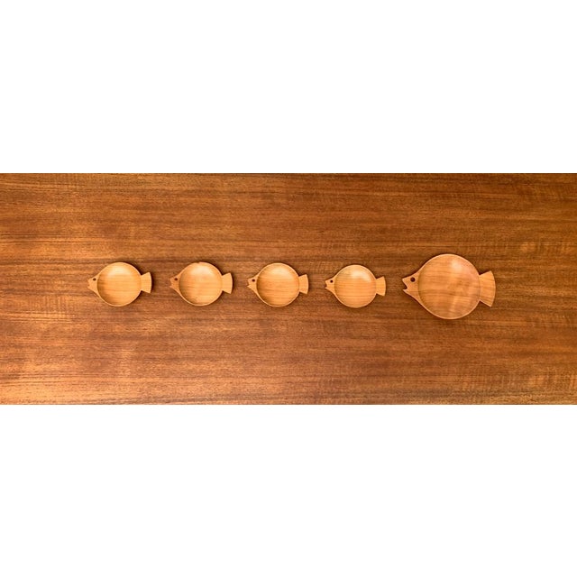 Wooden Fish Shaped Bowls, 1960s, Set of 5 For Sale - Image 4 of 18