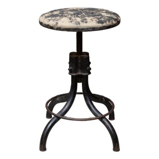 Depression Era Cast Iron Swivel Factory Stool c.1930 For Sale