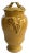 1980s Arte Italica "Sole Mustard" Collection Ceramic 15" Tall Yellow Jar With Lid Greaps and Leaves Design Made in Italy For Sale