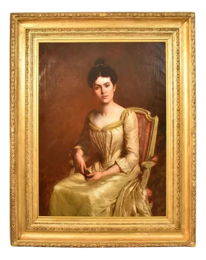 Alphonse Dargent, Woman Portrait, 1800s, Oil on Canvas