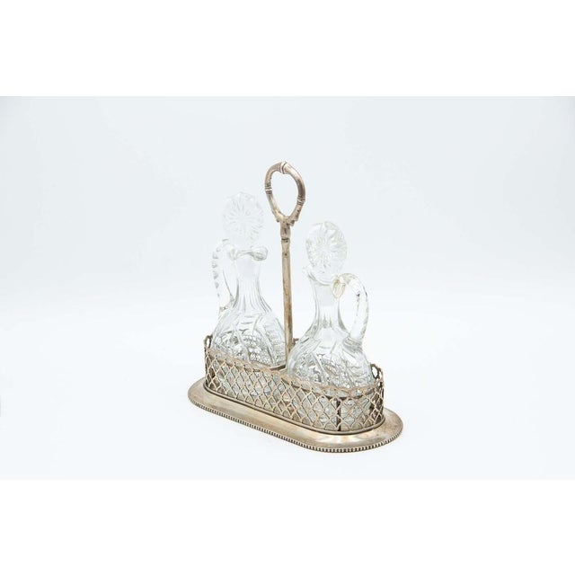 Cruet with Silver Structure and Wire Rack, in Good conditions. Designed 1920 to 1949