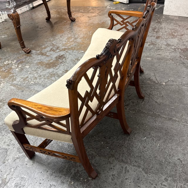 Chippendale Bench Settee, Vintage For Sale In San Francisco - Image 6 of 12