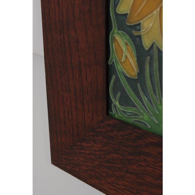 Dard Hunter Mission Oak Framed Motawi Tiles For Sale - Image 11 of 14