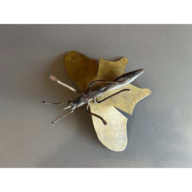 Brass Moth Insect Handmade French 2 X 4 For Sale - Image 13 of 16