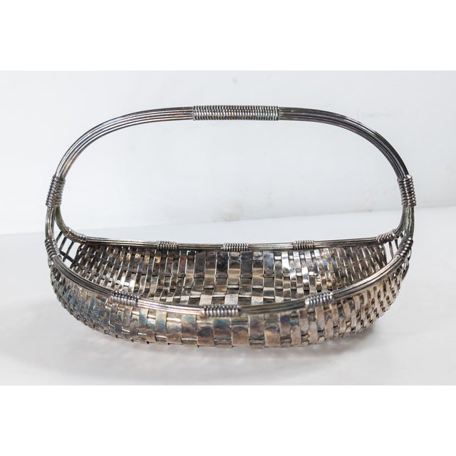 Mid 20th Century Mid-Century Modern Silverplate Woven Basket by WMF For Sale - Image 5 of 10