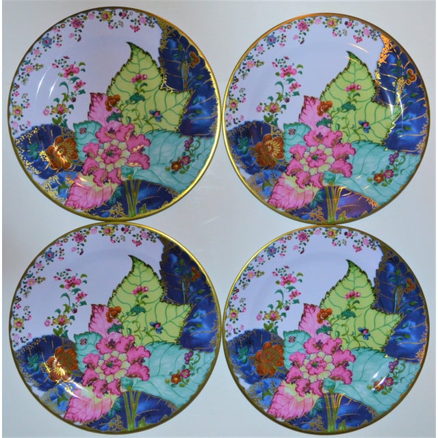 Enamaled Tin Tobacco Leaf Plates - Set of 4 For Sale - Image 10 of 13