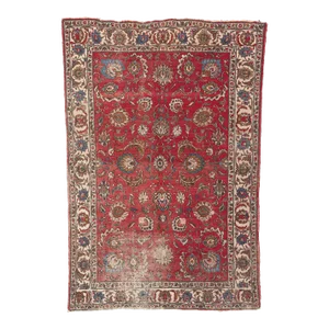 Rustic Vintage Persian Tabriz Rug - 07'05 X 10'08