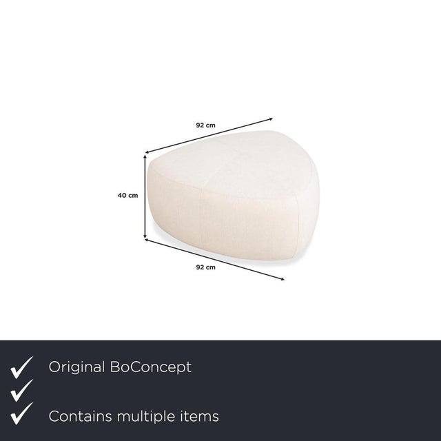 Bolzano Fabric 3-Seater Sofa, Armchair and Ottoman in Cream Leather from BoConcept, Set of 3 For Sale - Image 4 of 18