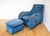 A rare and strikingly attractive post-modern designer armchair and footstool in lovely vintage condition. Designed by...
