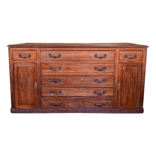 Large 20th Century Church Spanish Baroque Carved Walnut Tuscan Credenza or Buffet For Sale