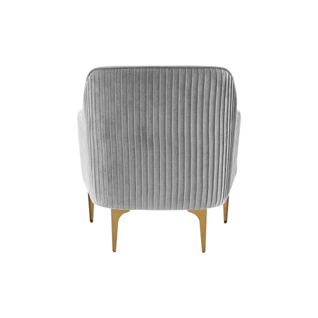 Serena Gray Velvet Accent Chair For Sale - Image 4 of 7