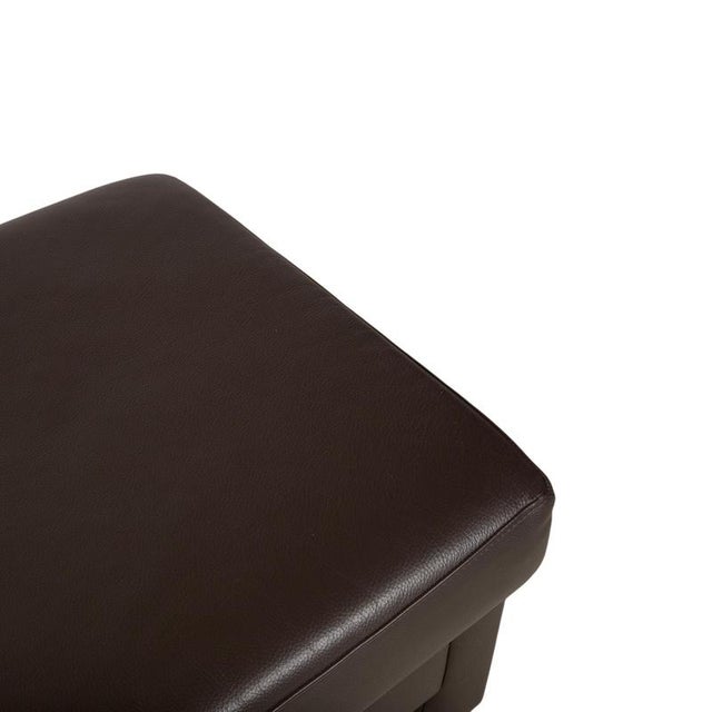Concept Plus Leather Stool in Brown Grey Mocha Mud by Ewald Schillig For Sale - Image 4 of 7