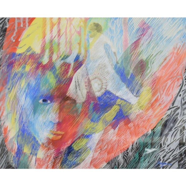 Defilé - Original Tempera by Danilo Bergamo - 1970s 1970s For Sale - Image 3 of 3