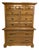 Thomasville Solid Oak Early American Style Chest-on-Chest Tallboy Dresser Vintage 1960 For Sale