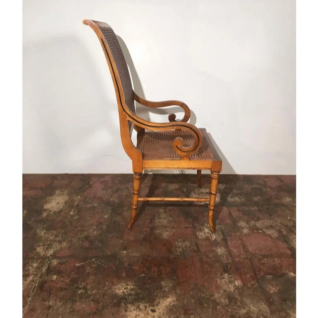 Set of 4 Cane Dining Chairs For Sale In Los Angeles - Image 6 of 7