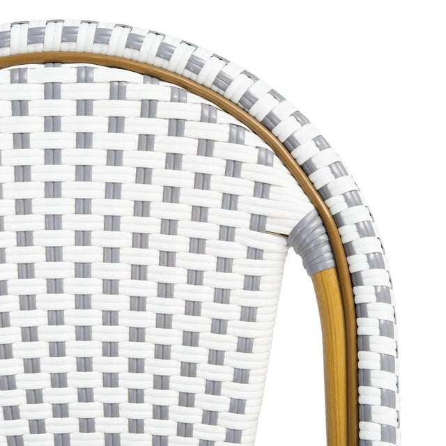 Wood Zaid Barstool - Gray/White For Sale - Image 7 of 11