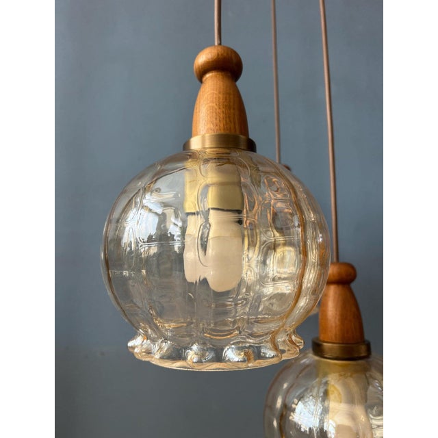 Vintge Glass Cascade Pendant Lamp from Hustadt Leuchten For Sale - Image 8 of 11