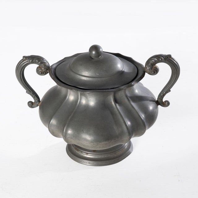 1830's Dixon & Son Pewter Coffee Pot, Creamer and Sugar For Sale - Image 18 of 18