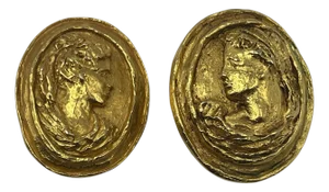 Christian Lacroix Greek Roman Cameo Clip-on Earrings