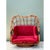 Wood Vintage Bent Rattan Swivel Lounge Chair With Flip Down Side Tables For Sale - Image 7 of 12