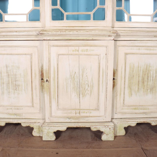 18th Century English Painted Breakfront Bookcase For Sale - Image 10 of 11