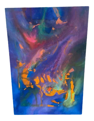 1960s Psychedelic Abstract Acrylic Painting