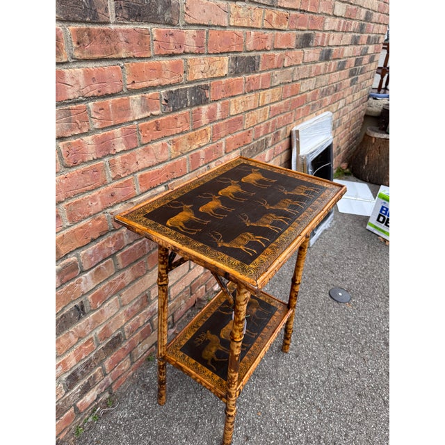 English 19th Century English Bamboo Side Table For Sale - Image 3 of 11